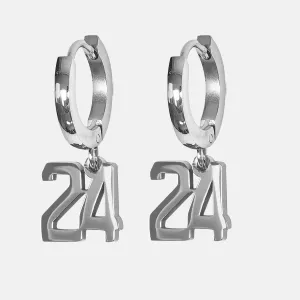 24 Number Earring - Stainless Steel