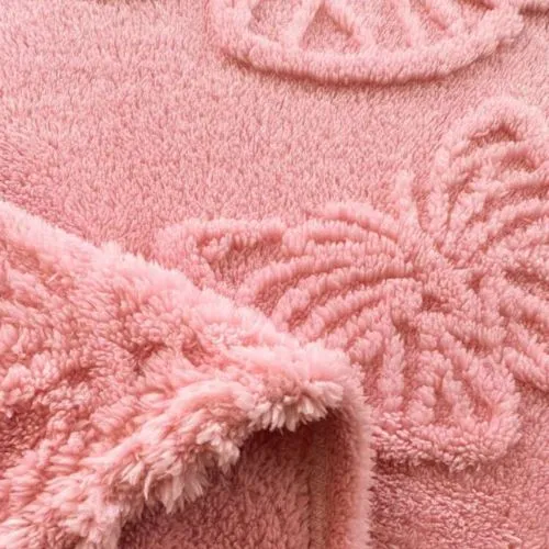 3D Imitation Butterfly Fleece Soft Blanket, Old Pink color.