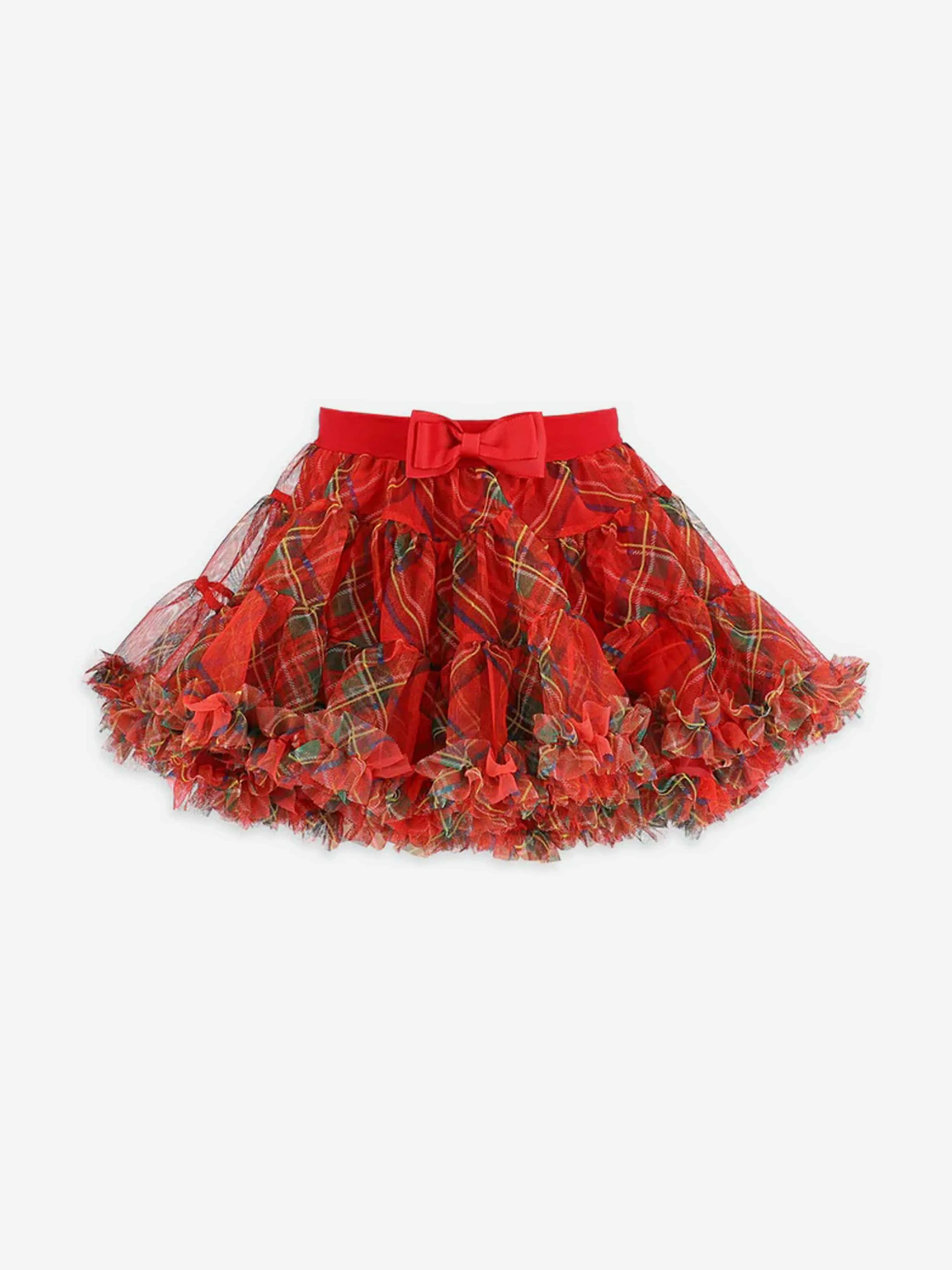 Angels Face Baby Girls Kitty Tartan Tutu in Red