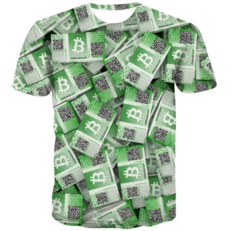 Bitcoin T-shirt Men Novel Funny T shirts Retro T-shirts 3d Harajuku Shirt Print