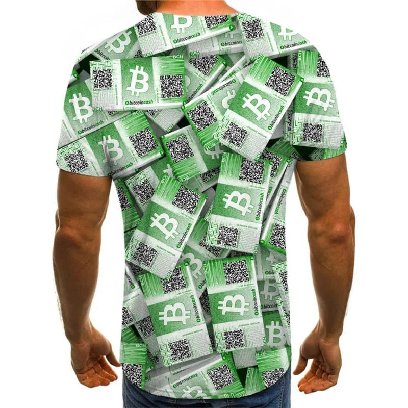 Bitcoin T-shirt Men Novel Funny T shirts Retro T-shirts 3d Harajuku Shirt Print