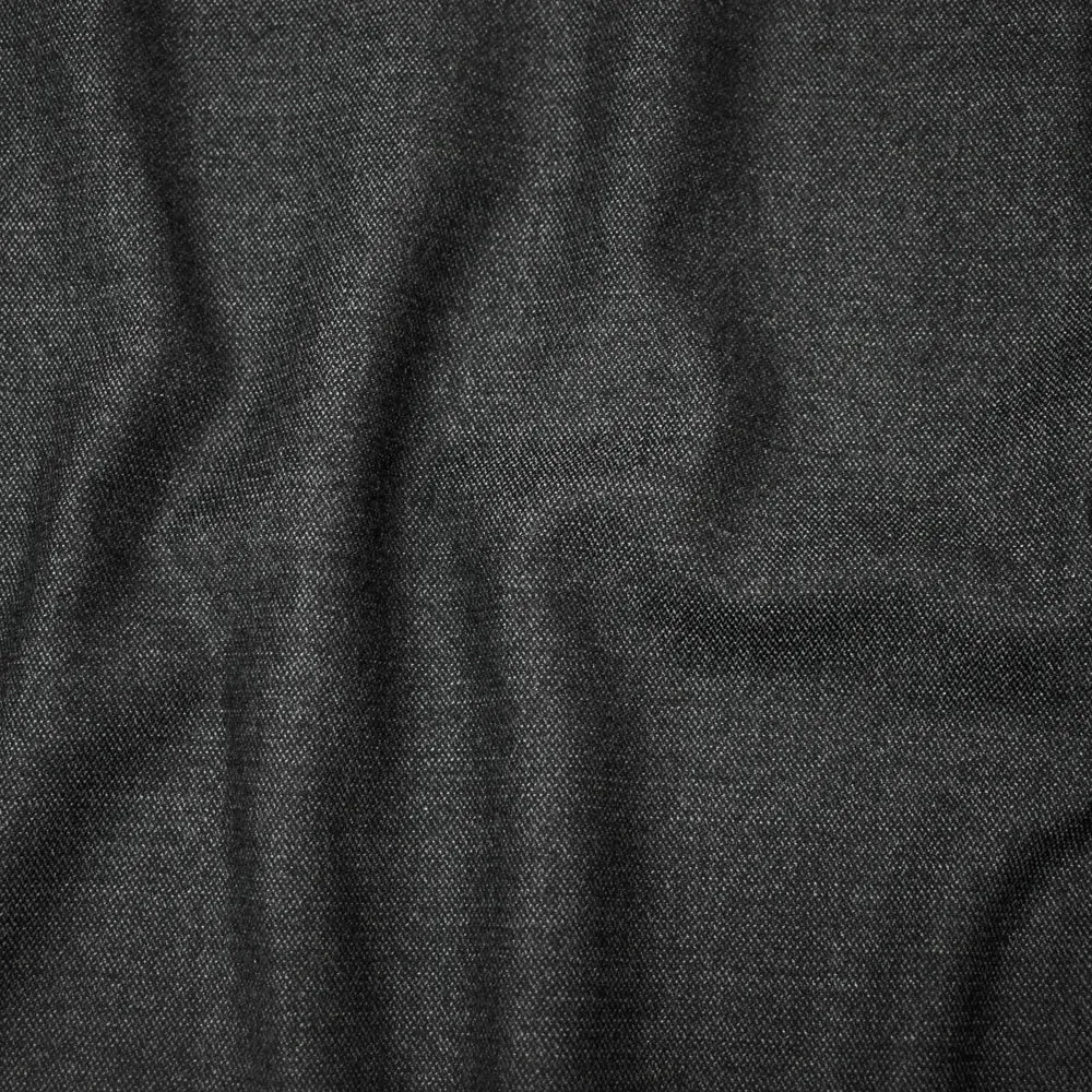 Black-Gray Wool Dobby Texture Woven Suiting Fabric