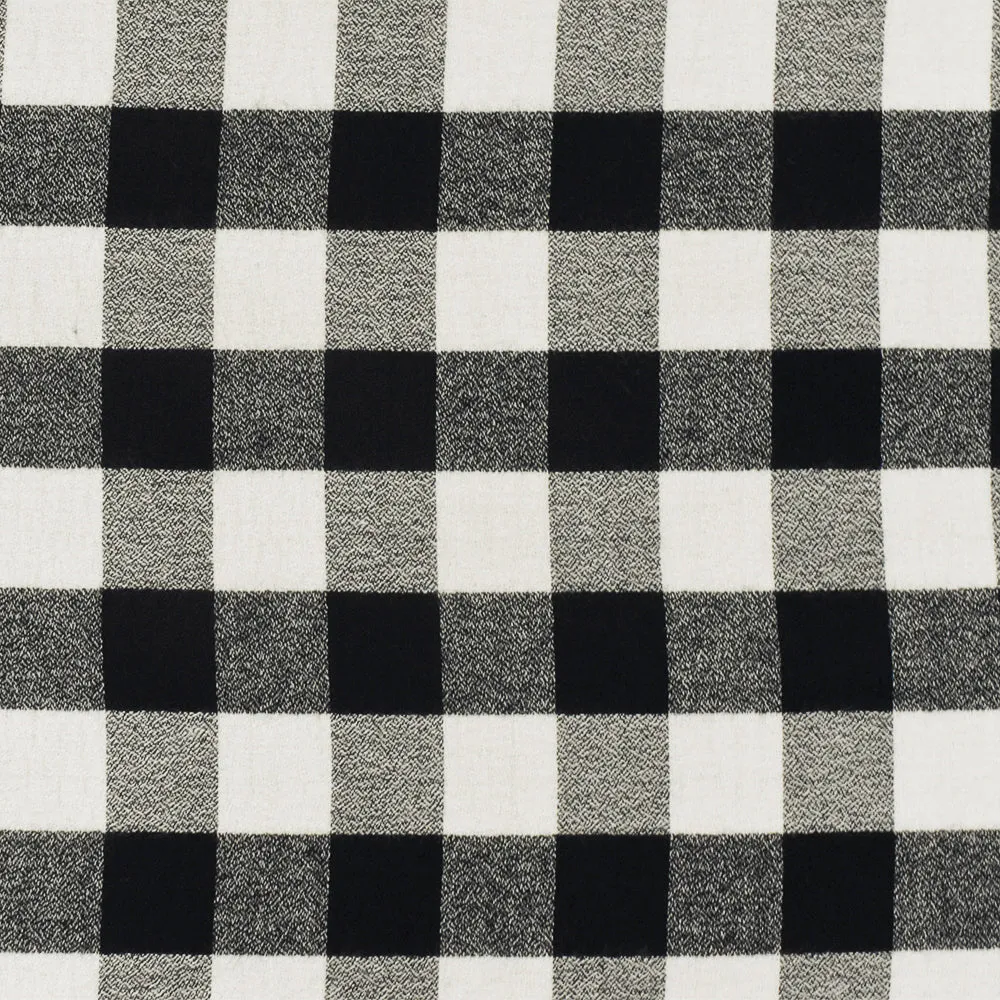 Black-Ivory Famous Maker Check Crepe Momie Gauze Woven Fabric