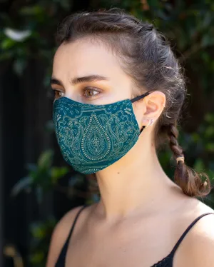 Boho Washable Face Mask Turquoise