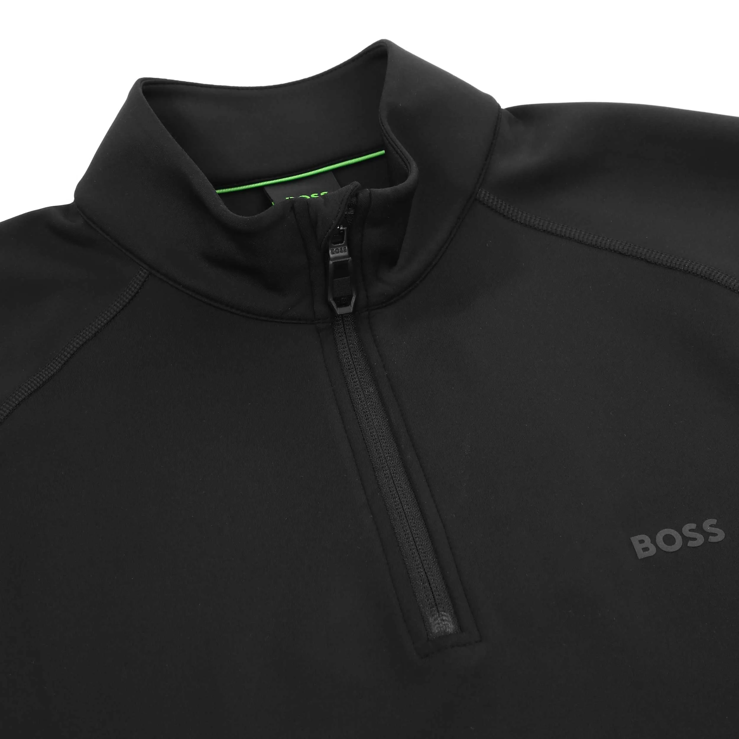 BOSS Sweat Active Zip Neck Sweatshirt in Black