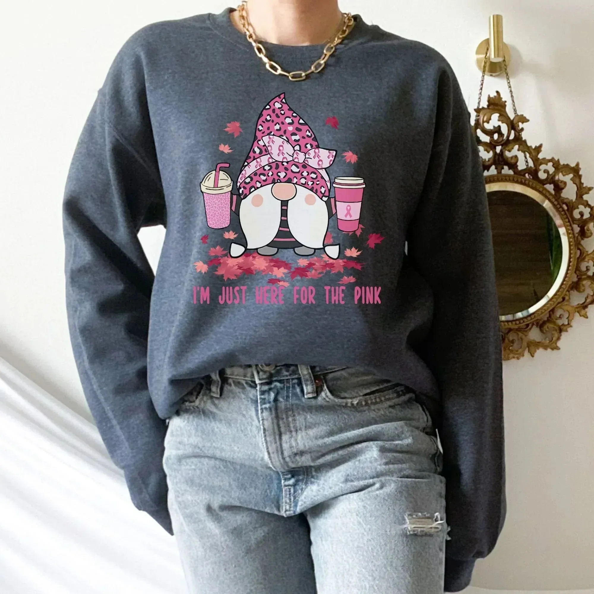 Breast Cancer Shirt, Never Give Up, Breast Cancer Gifts, Cancer Survivor Sweatshirt, Pink Gnomes T shirt, Awareness Month, Women's Hoodie