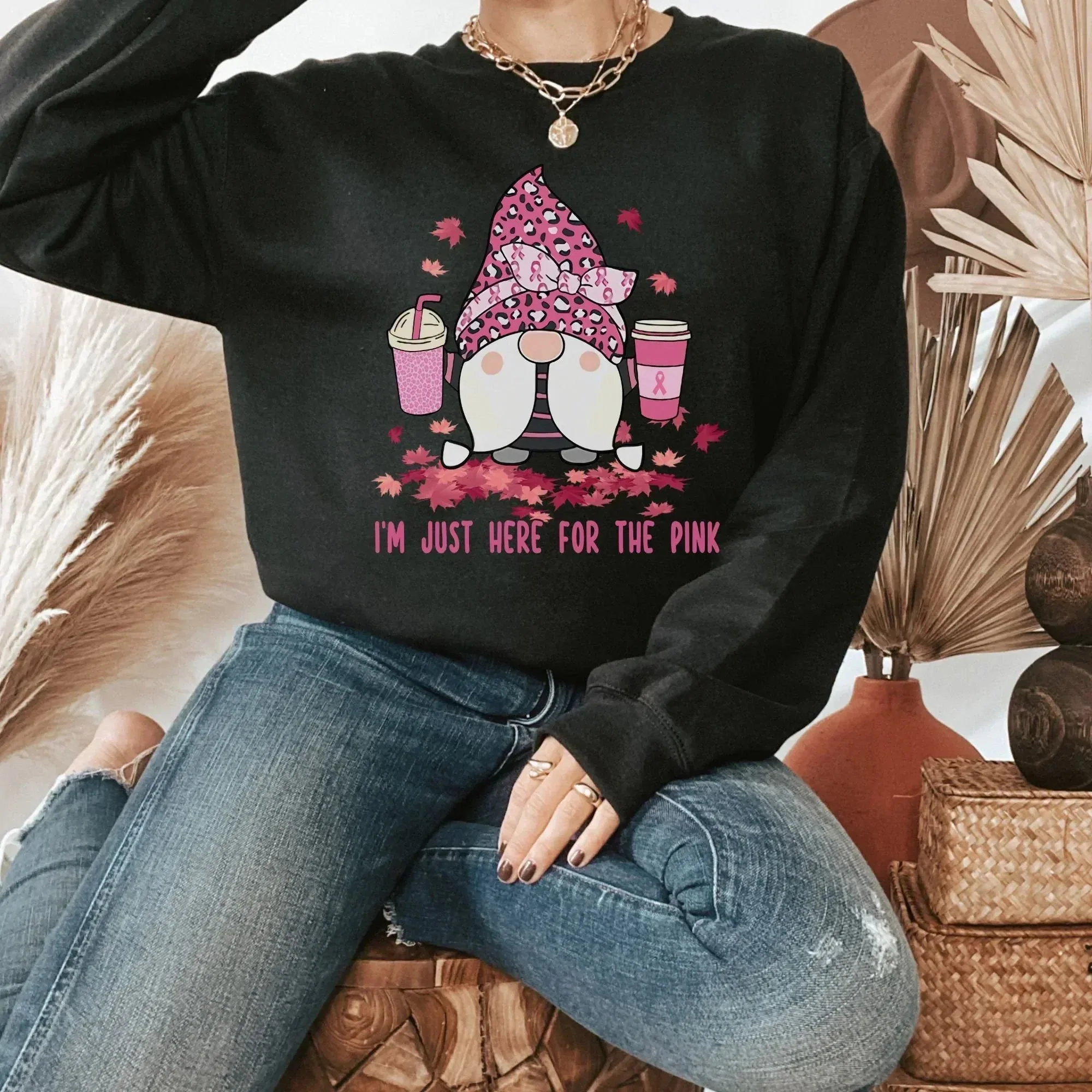 Breast Cancer Shirt, Never Give Up, Breast Cancer Gifts, Cancer Survivor Sweatshirt, Pink Gnomes T shirt, Awareness Month, Women's Hoodie