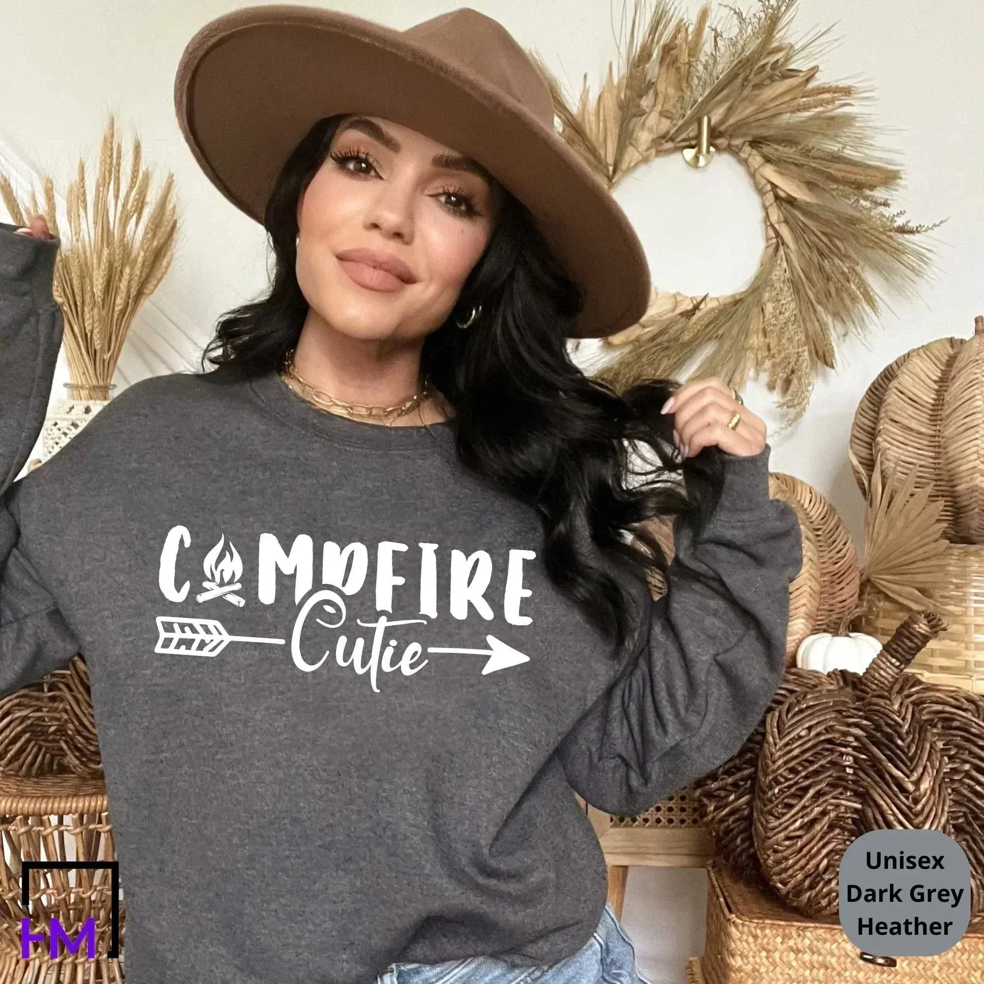 Campfire Cutie, Happy Camper Shirt, Adventure Time Gift, Camper Gifts for Women, Nature Lover Sweatshirt, Camping Presents, Hiking Tee