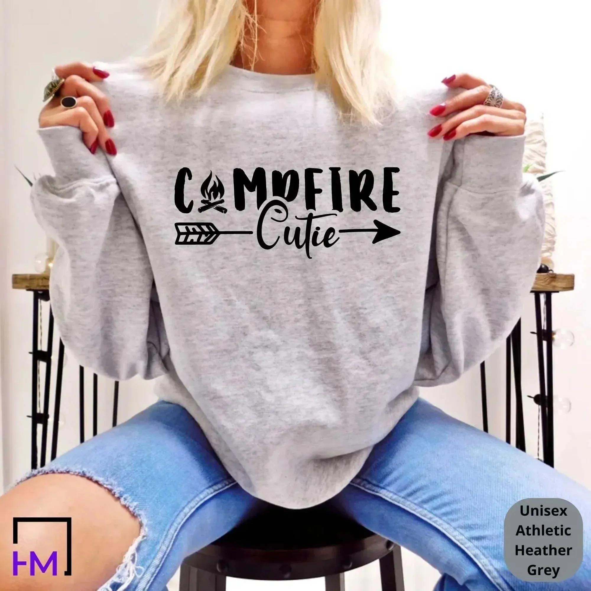 Campfire Cutie, Happy Camper Shirt, Adventure Time Gift, Camper Gifts for Women, Nature Lover Sweatshirt, Camping Presents, Hiking Tee