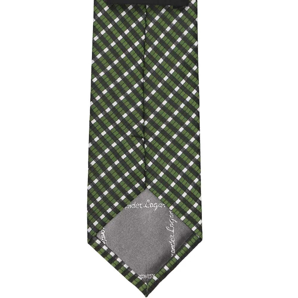 Dark Green George Plaid Extra Long Necktie