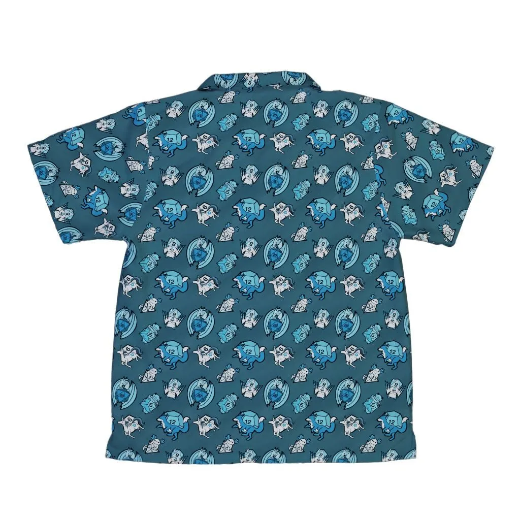 Dice Critters Blue Monochrome Youth Hawaiian Shirt