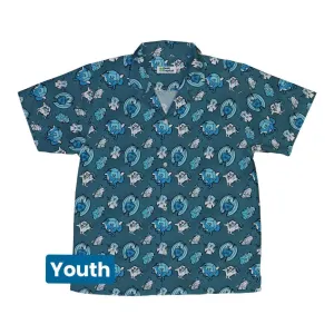 Dice Critters Blue Monochrome Youth Hawaiian Shirt