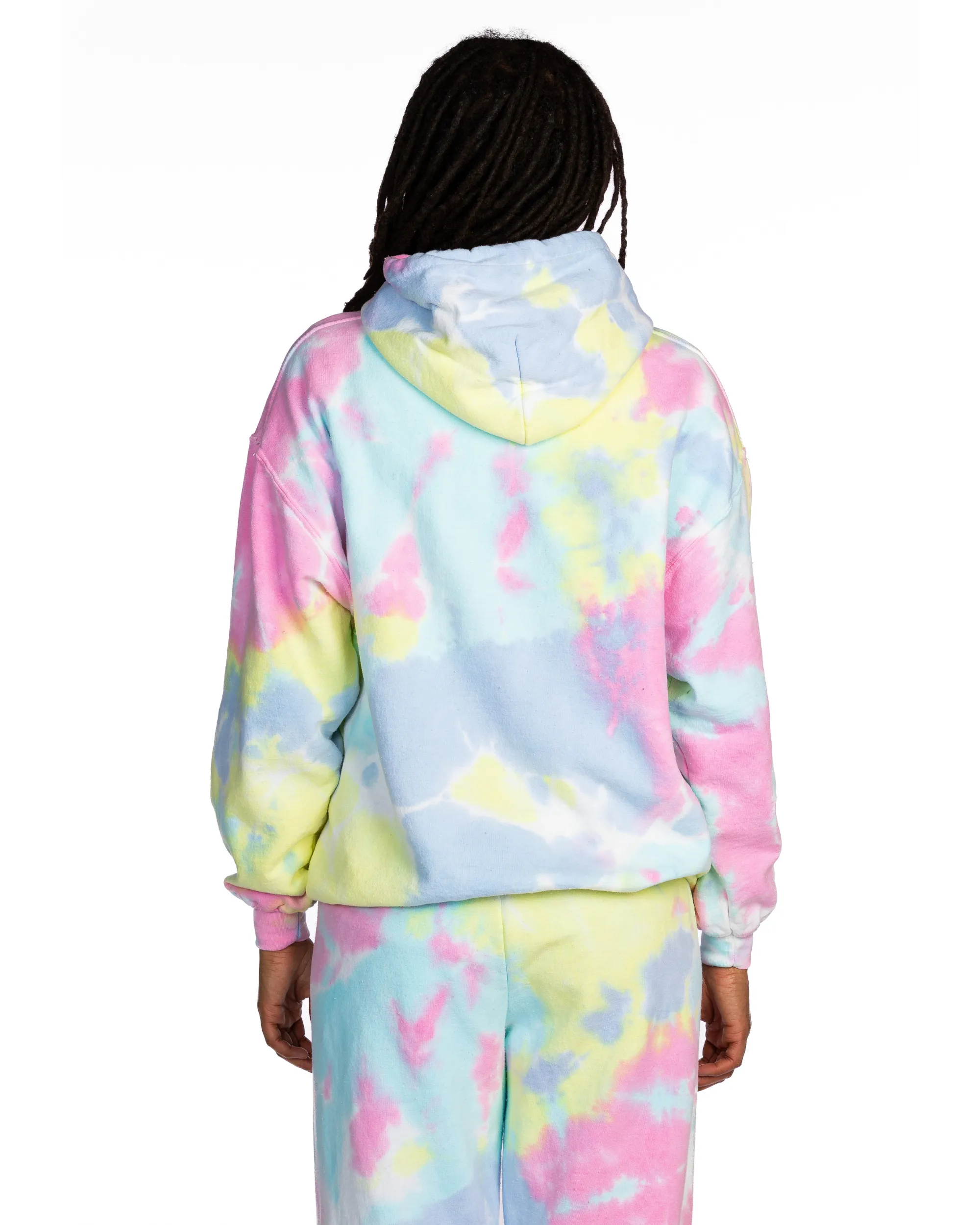 Dream Cloud Dye Essential Fleece Hoodie - Pastel Rainbow