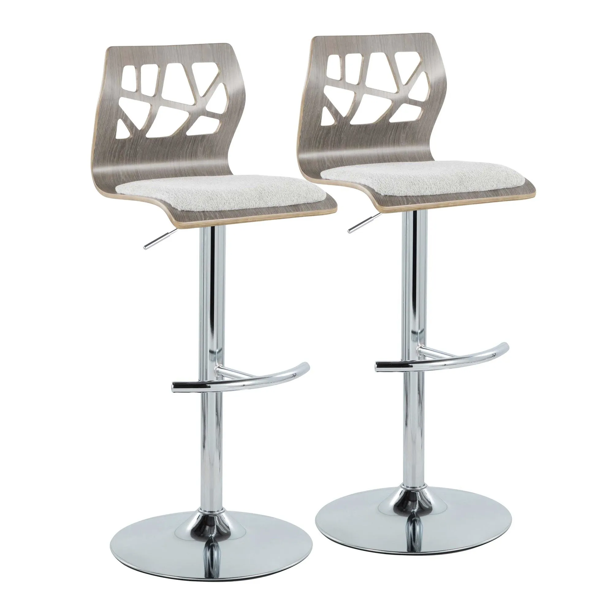 Folia Adjustable Barstool - Set of 2 By LumiSource - BS-FOLIAFB-RT2 CHRLGYLGY2