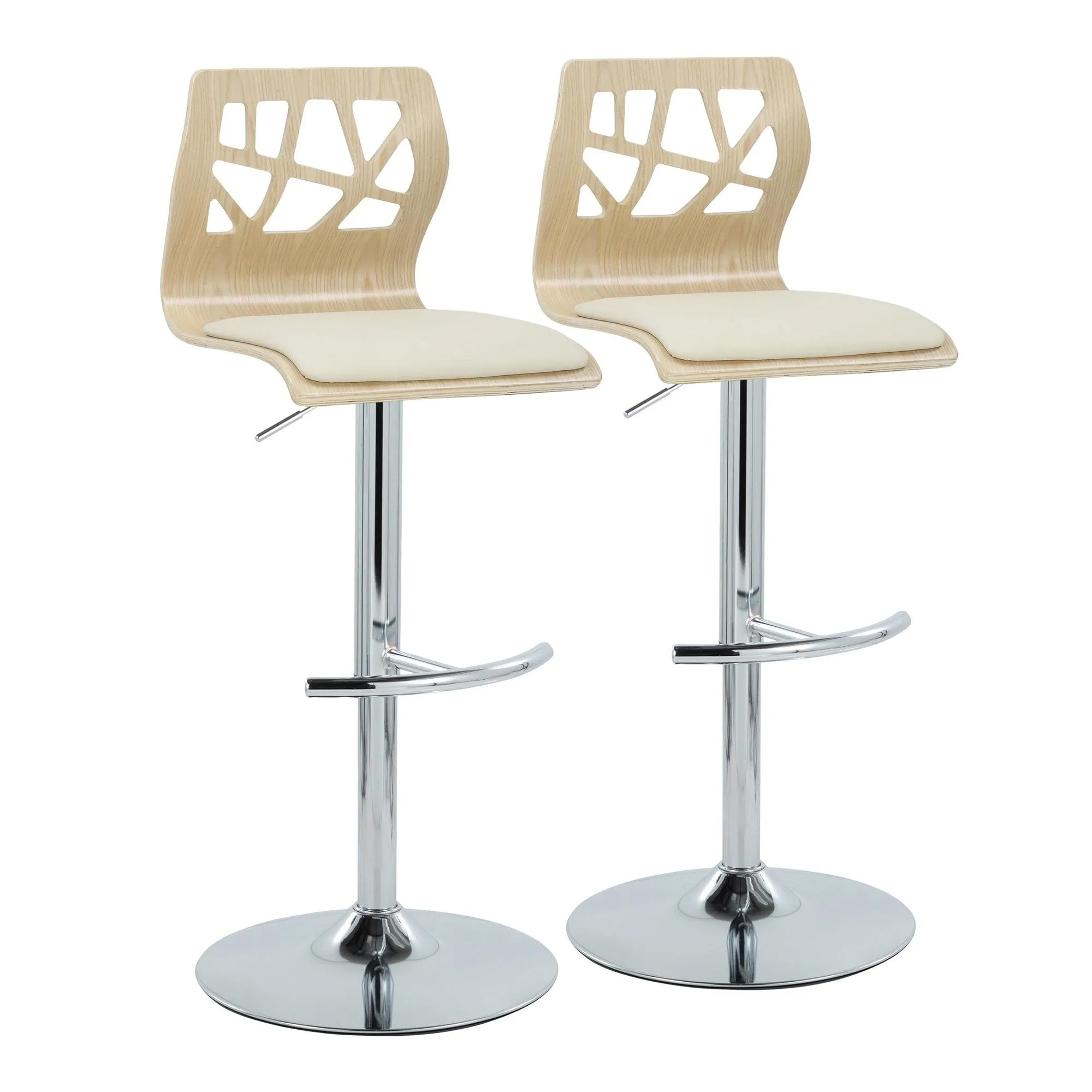 Folia Adjustable Barstool - Set of 2 By LumiSource - BS-FOLIAPU-RT2 CHRNACR2