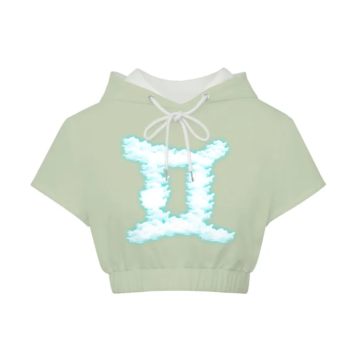 Gemini Hem Crop Hooded Top