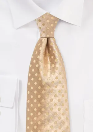 Golden Straw Polka Dot Necktie