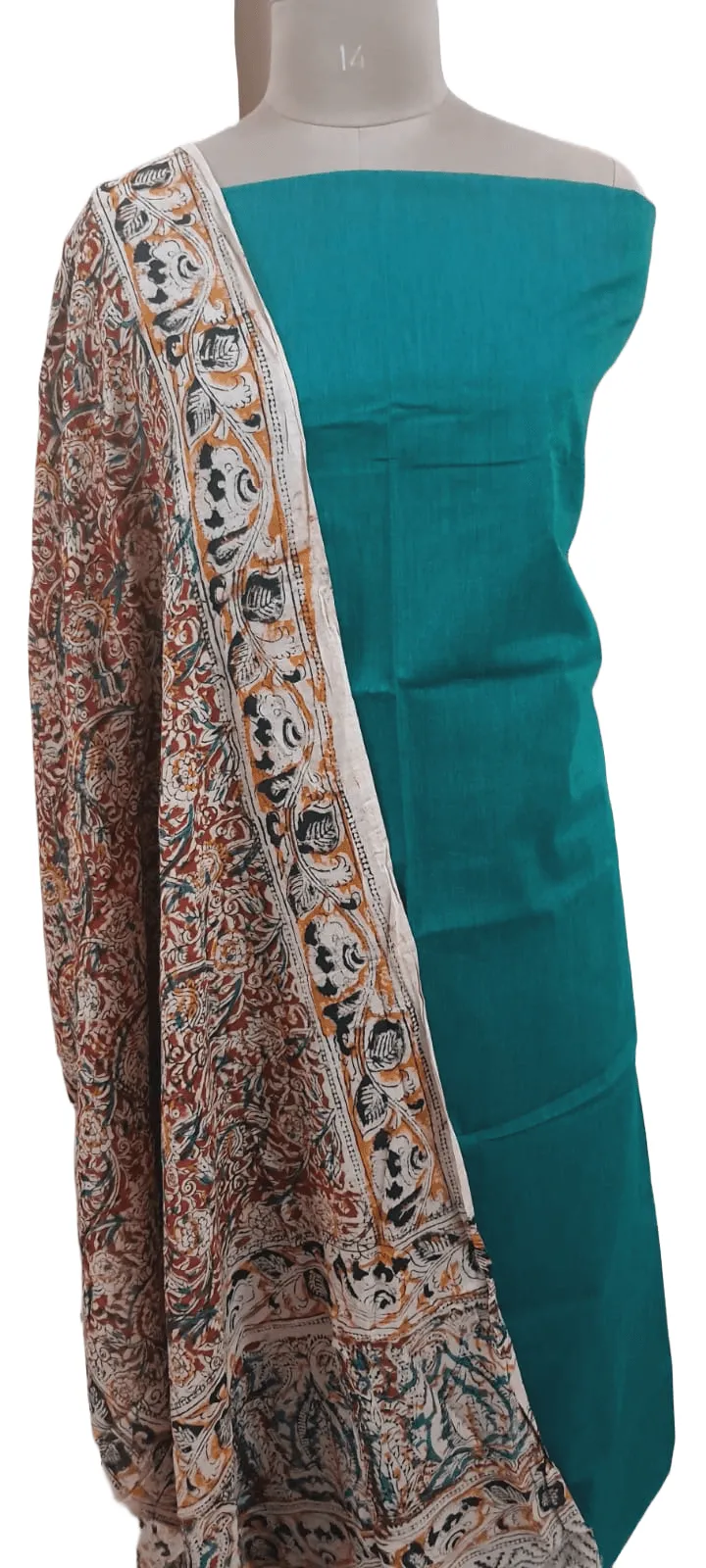 Green Kalamkari Salwar Kameez Dress Material