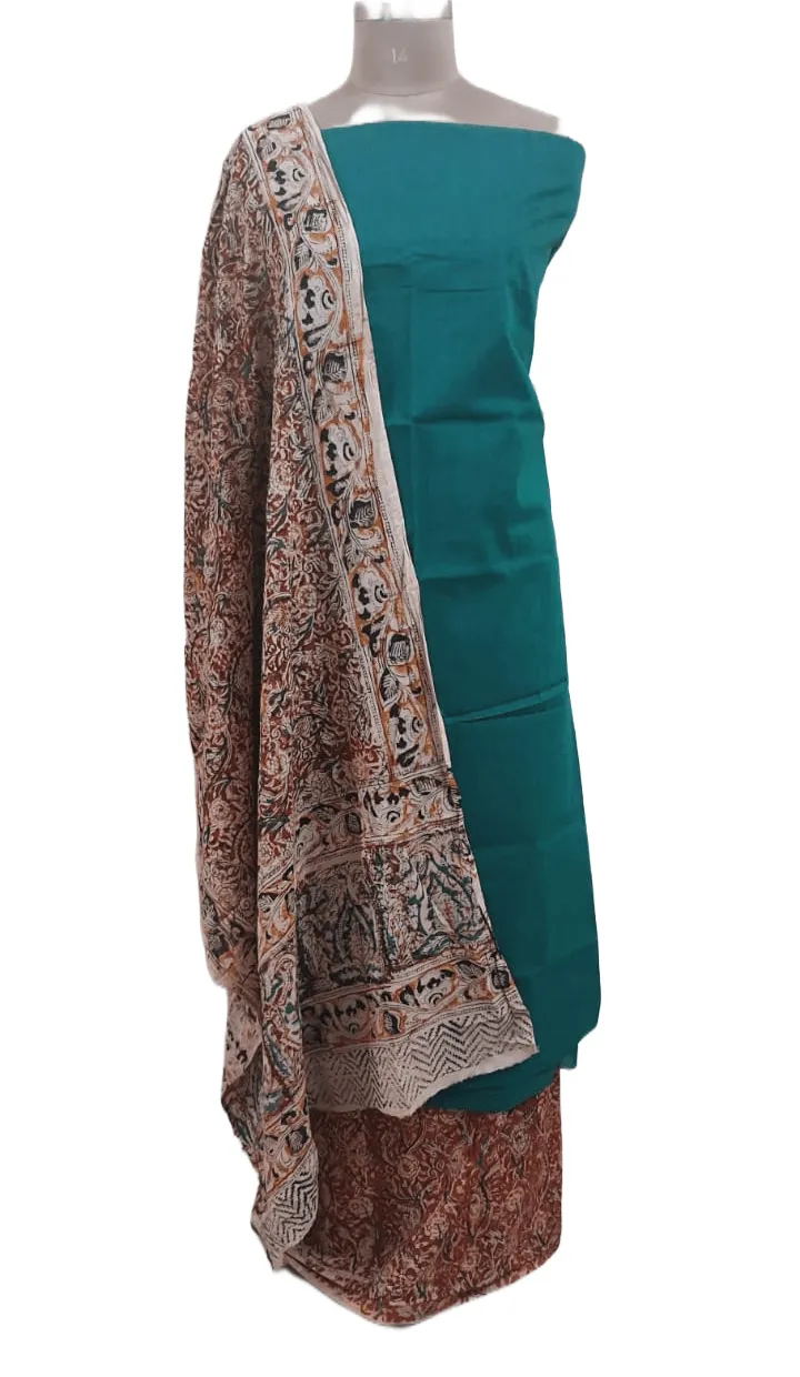 Green Kalamkari Salwar Kameez Dress Material