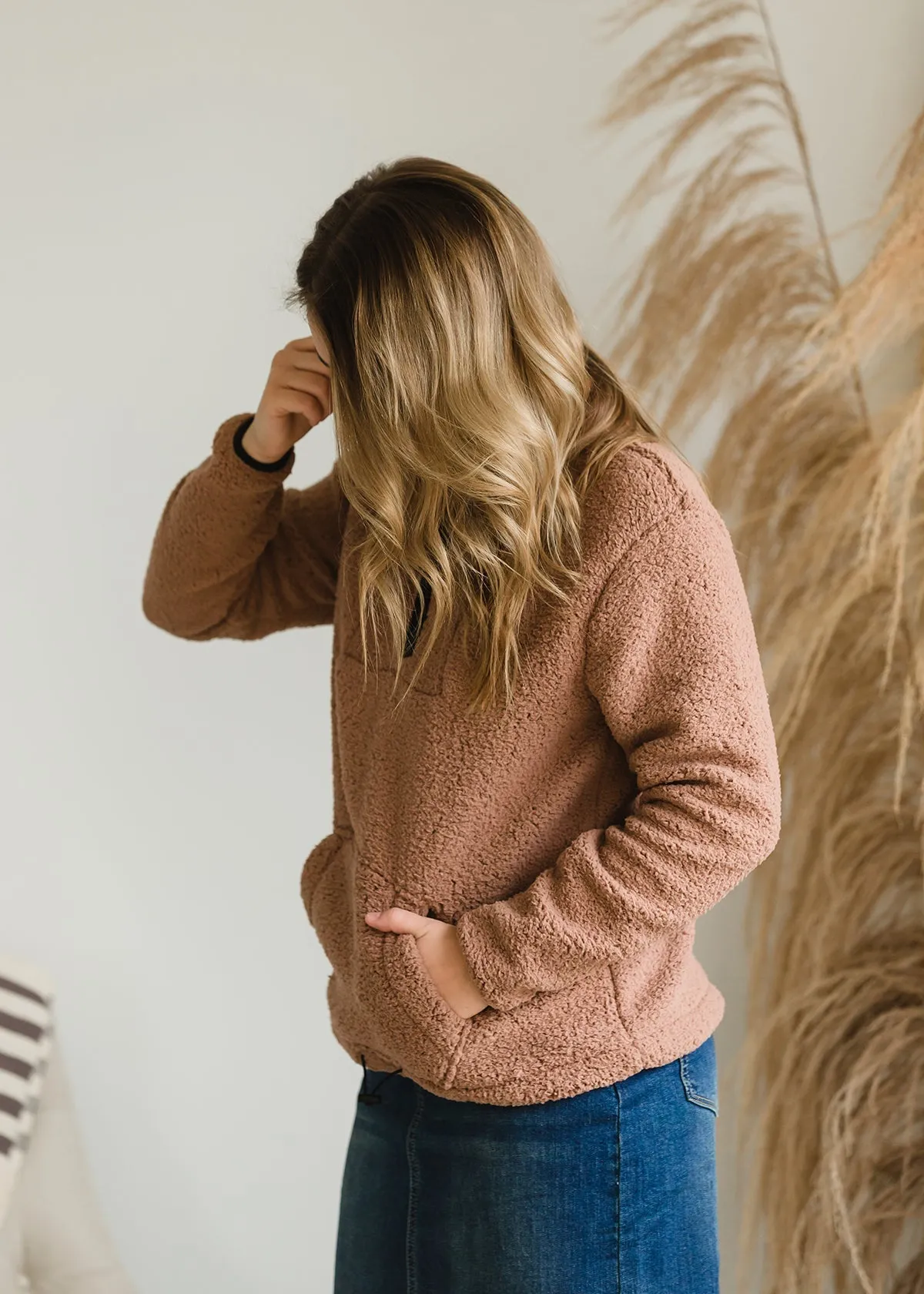 Half Zip Sherpa Sweater - FINAL SALE