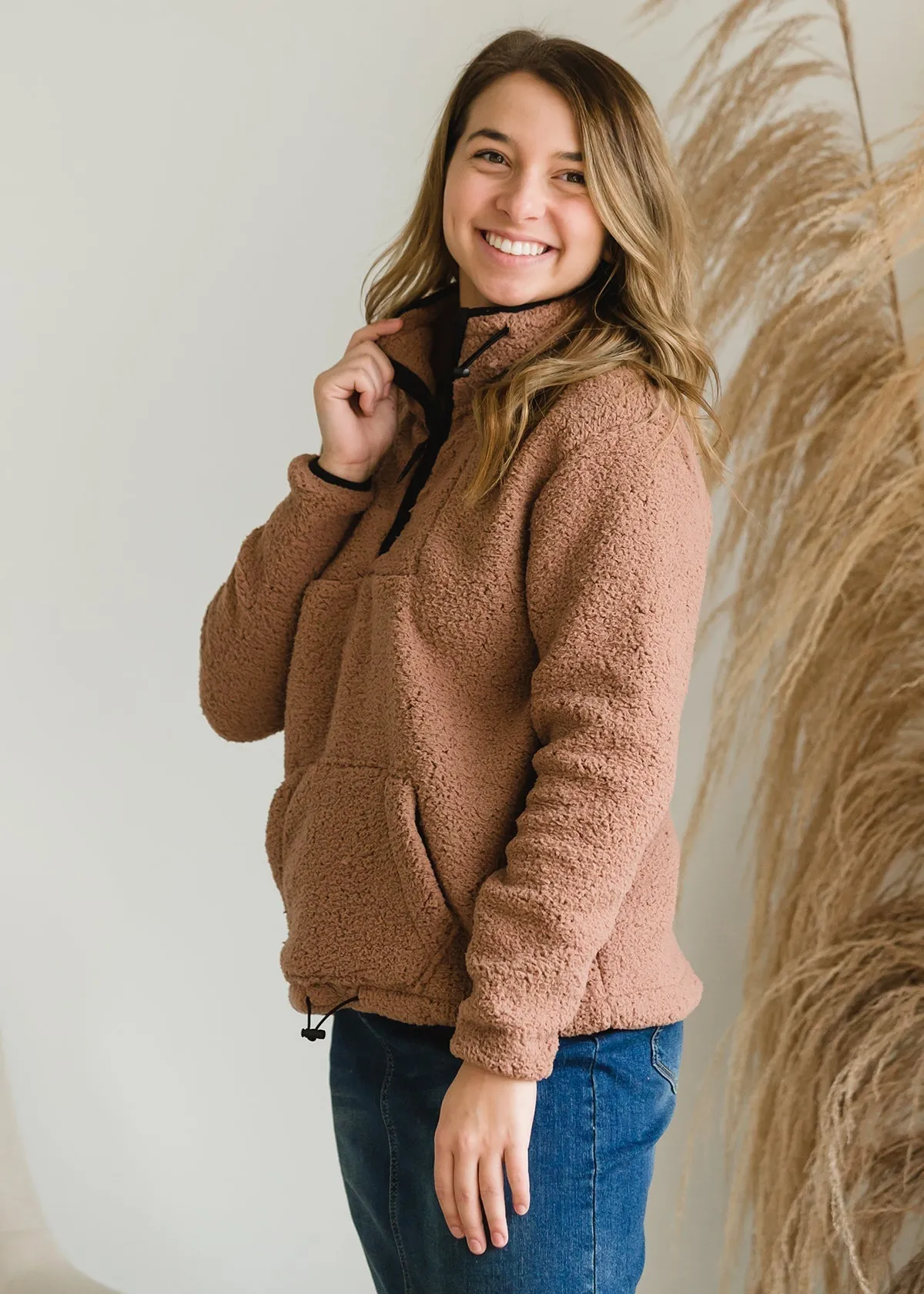 Half Zip Sherpa Sweater - FINAL SALE