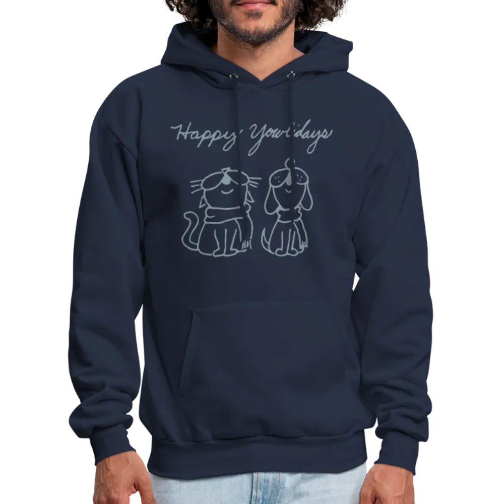 Happy Yowlidays Metallic-Print Hoodie