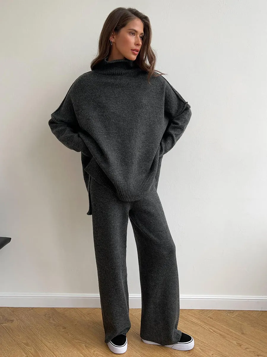 High-neck Sweater Suit