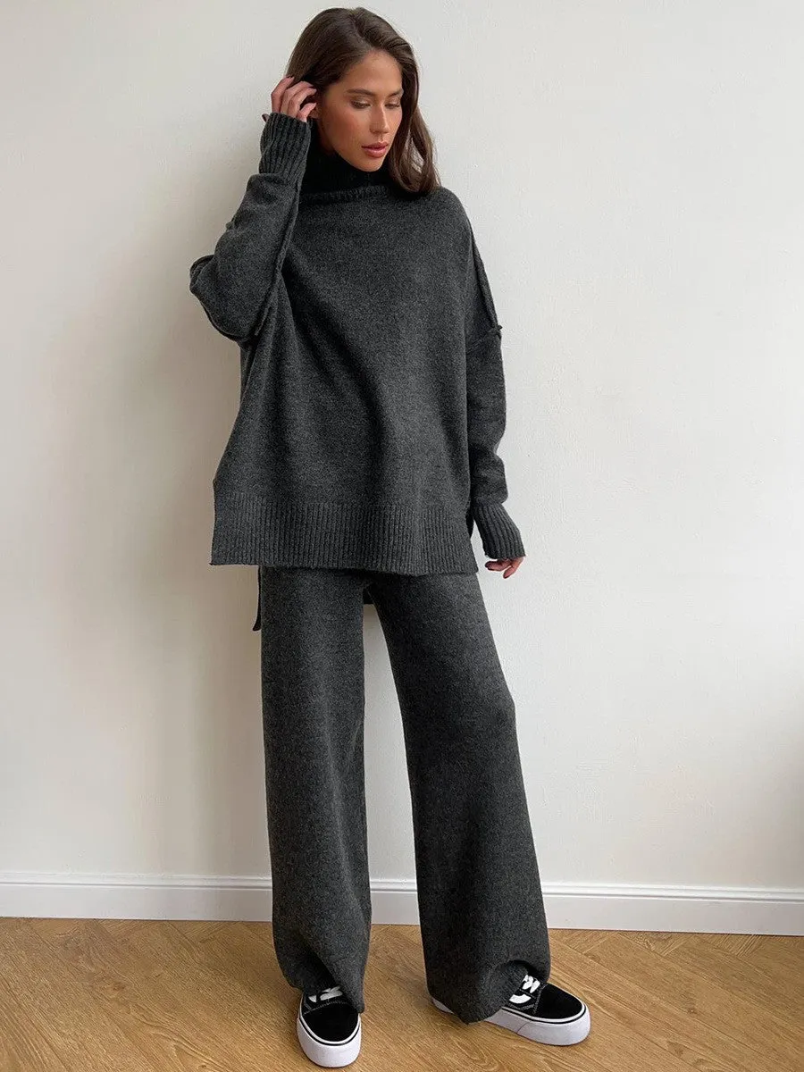 High-neck Sweater Suit