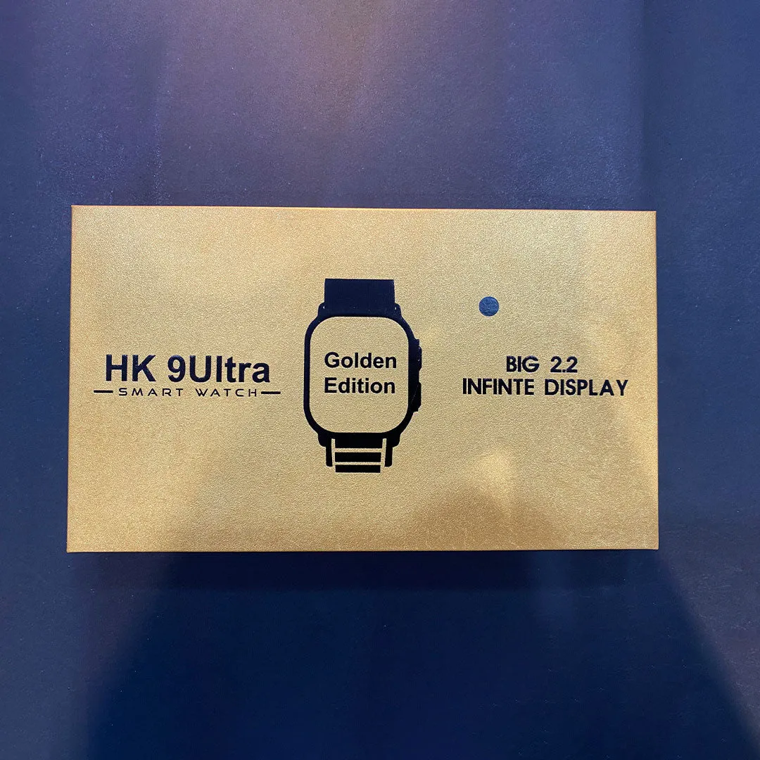 HK9 Ultra Smart Watch Golden Edition BIG 2.2 Infinite Display