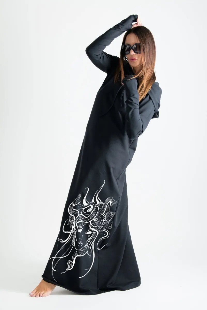 Hooded Octopus Printed Dress TINA