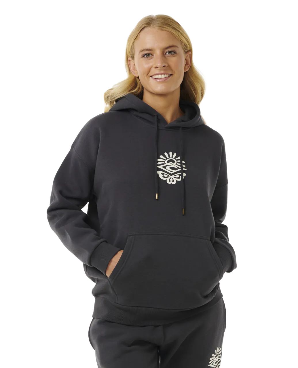 Icons Of Surf Heritage Hoodie in Washed Black