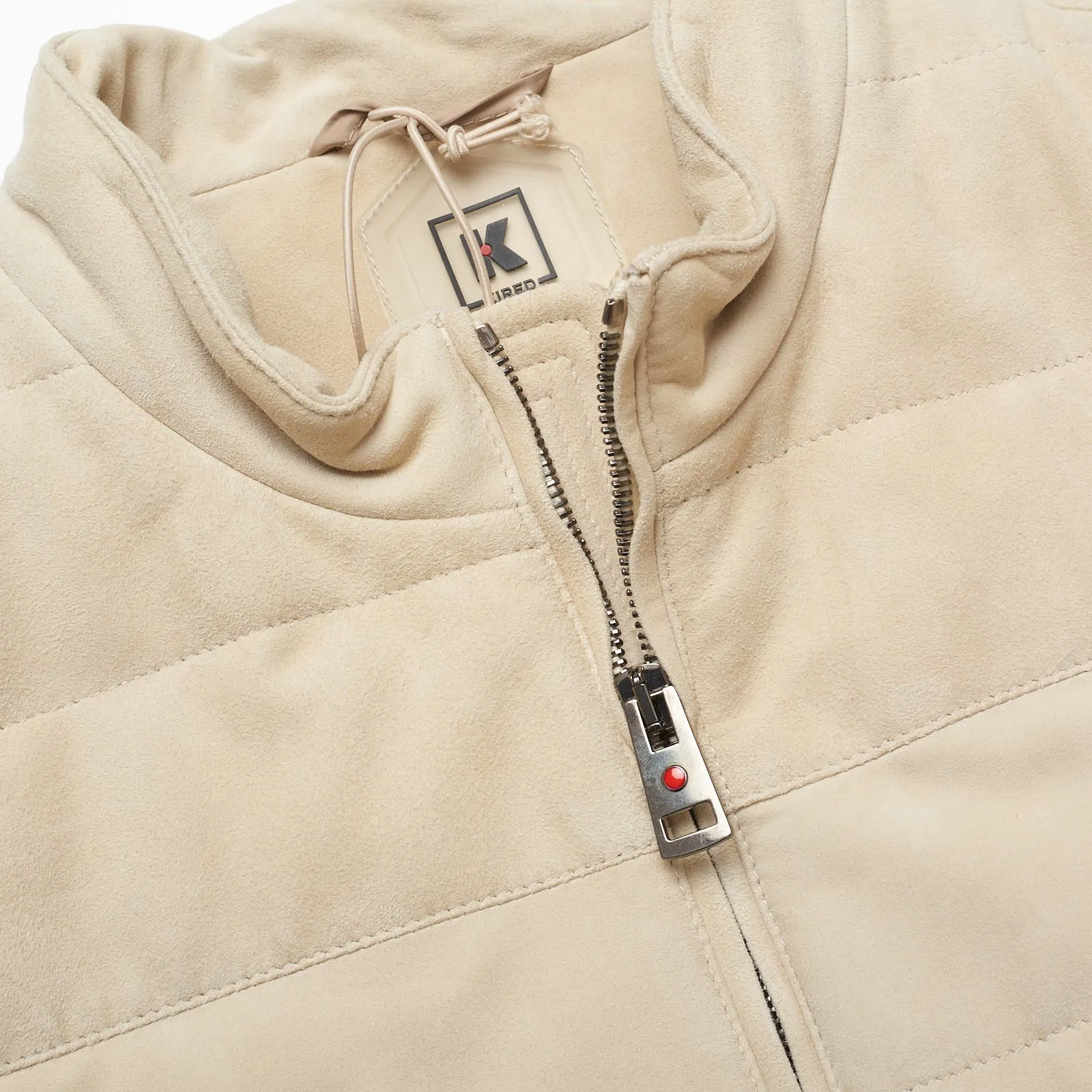 KITON KIRED "Est" Beige Lambskin Suede Leather Vest 48 S