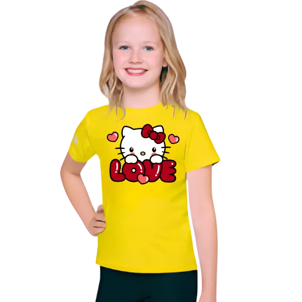 Kitty Love T Shirt For Kids