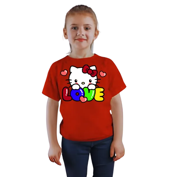 Kitty Love T Shirt For Kids