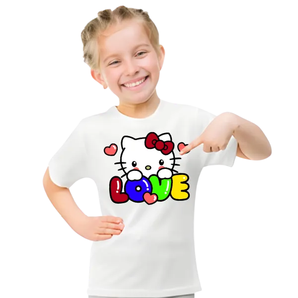 Kitty Love T Shirt For Kids