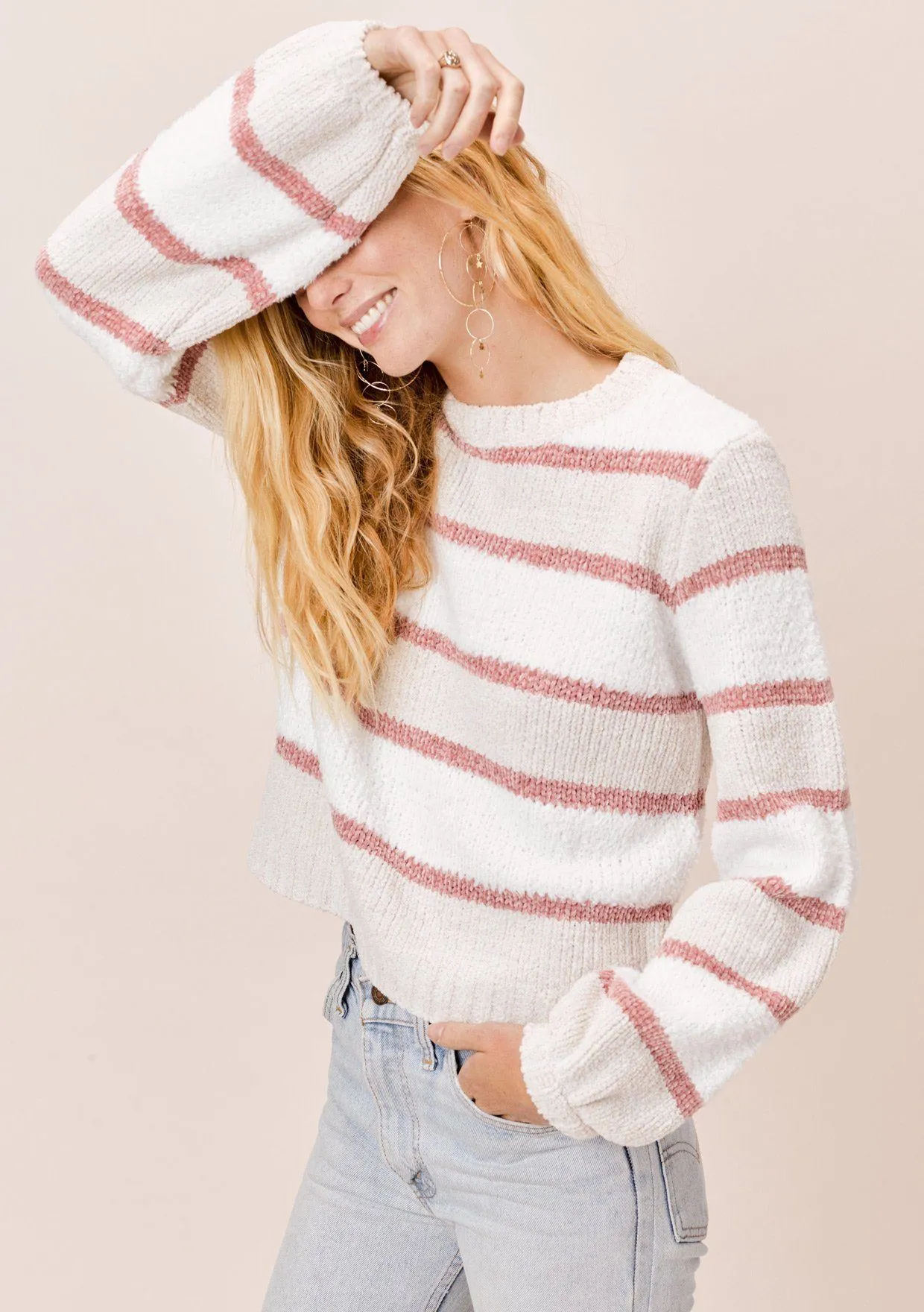 Leni Striped Chenille Sweater