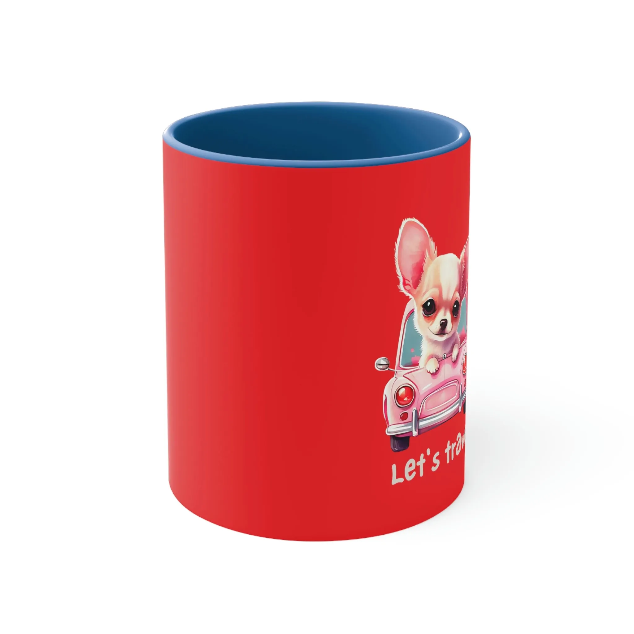 Let’s Travel Dog POD Accent Coffee Mug, 11oz