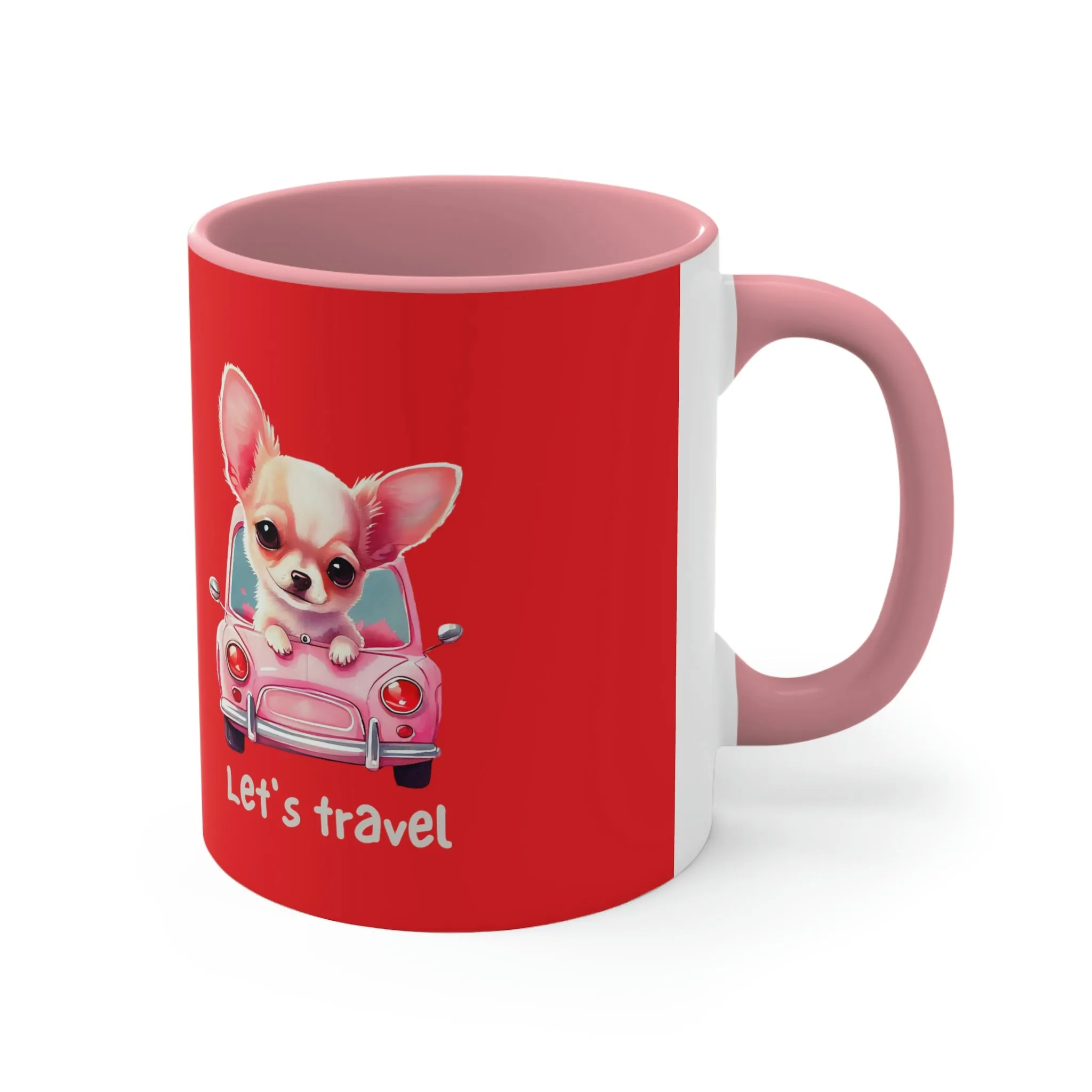 Let’s Travel Dog POD Accent Coffee Mug, 11oz