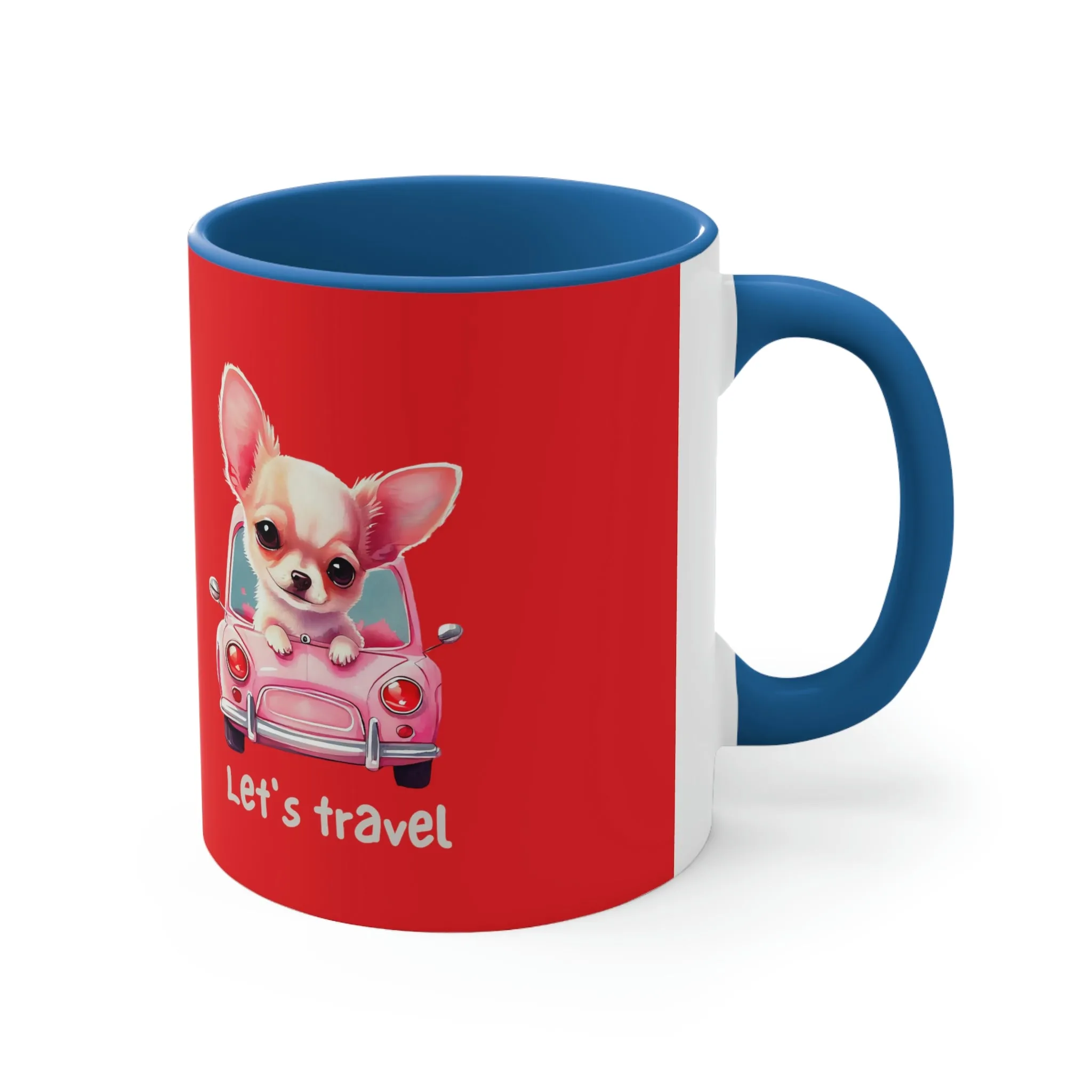 Let’s Travel Dog POD Accent Coffee Mug, 11oz