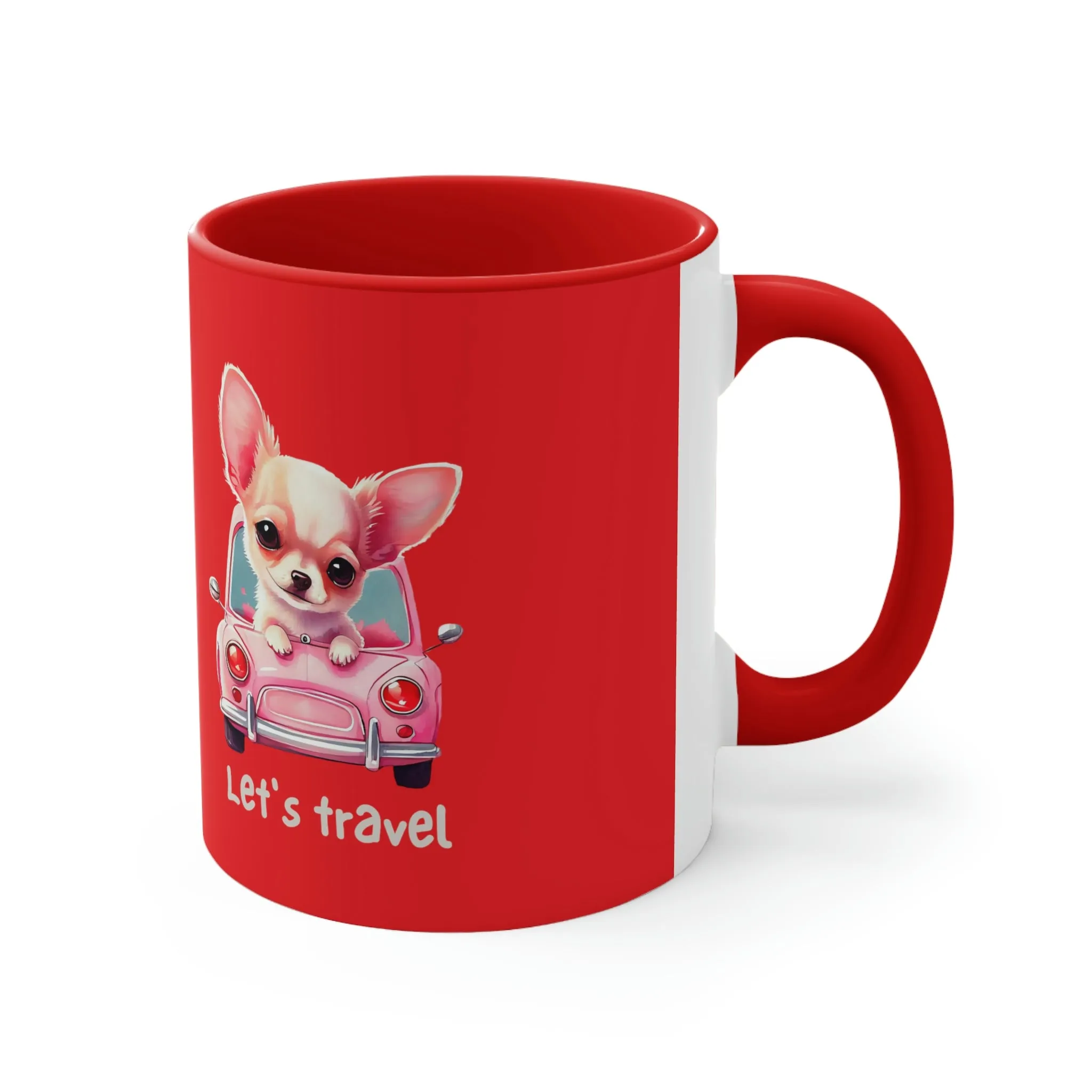 Let’s Travel Dog POD Accent Coffee Mug, 11oz