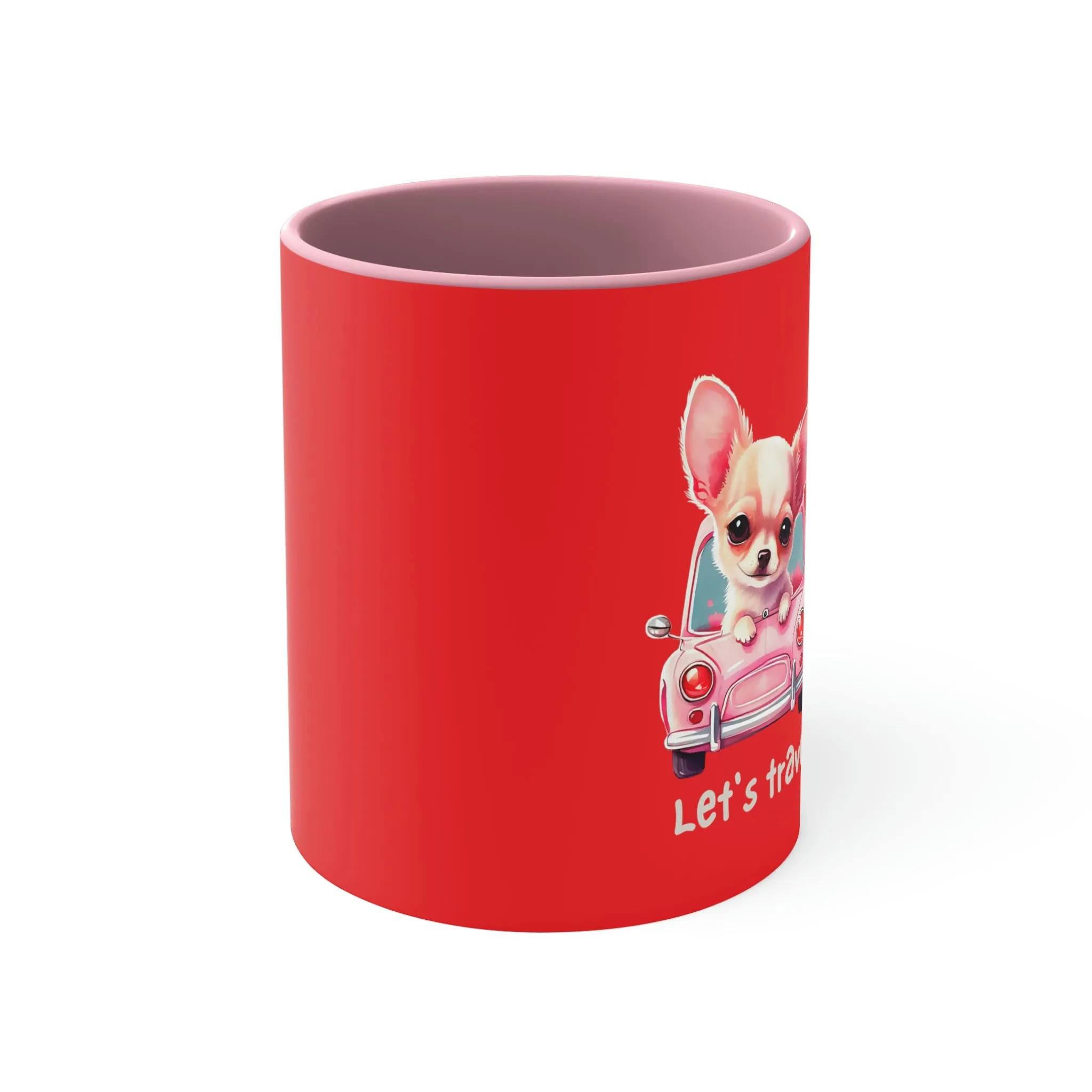 Let’s Travel Dog POD Accent Coffee Mug, 11oz