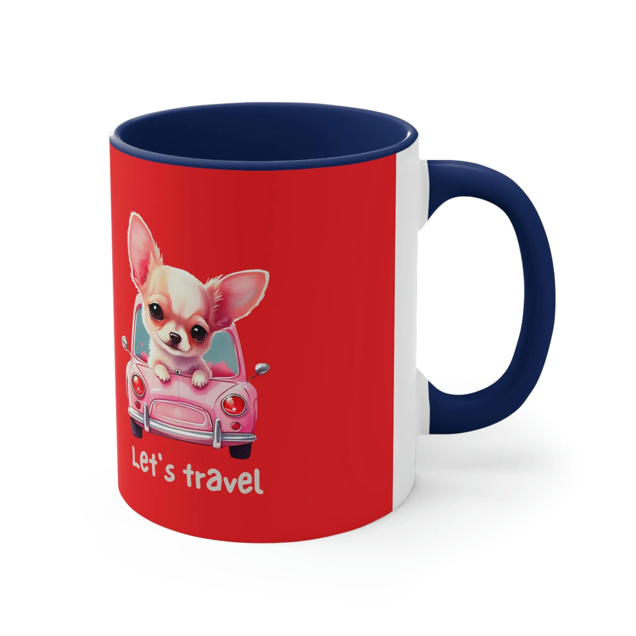 Let’s Travel Dog POD Accent Coffee Mug, 11oz