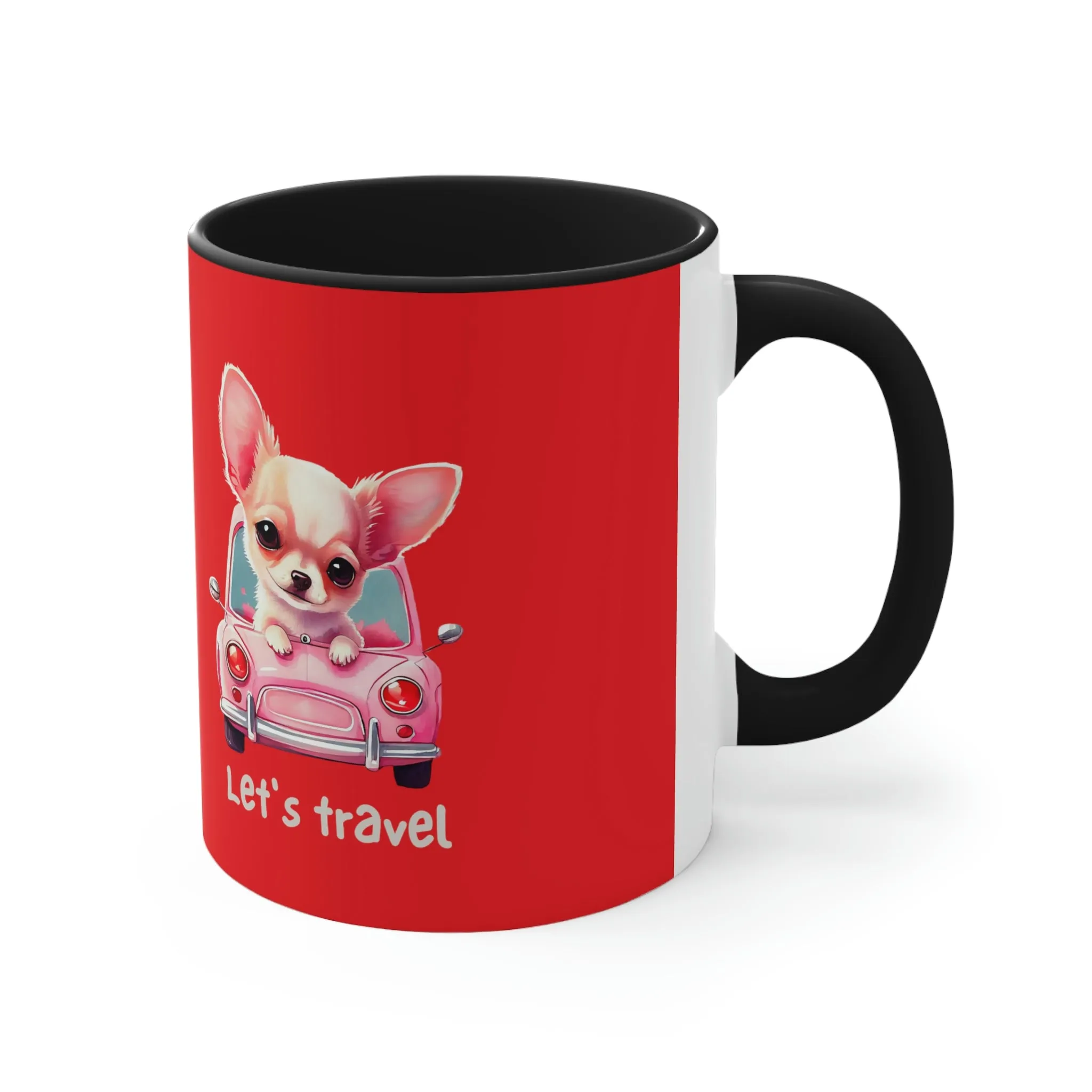 Let’s Travel Dog POD Accent Coffee Mug, 11oz