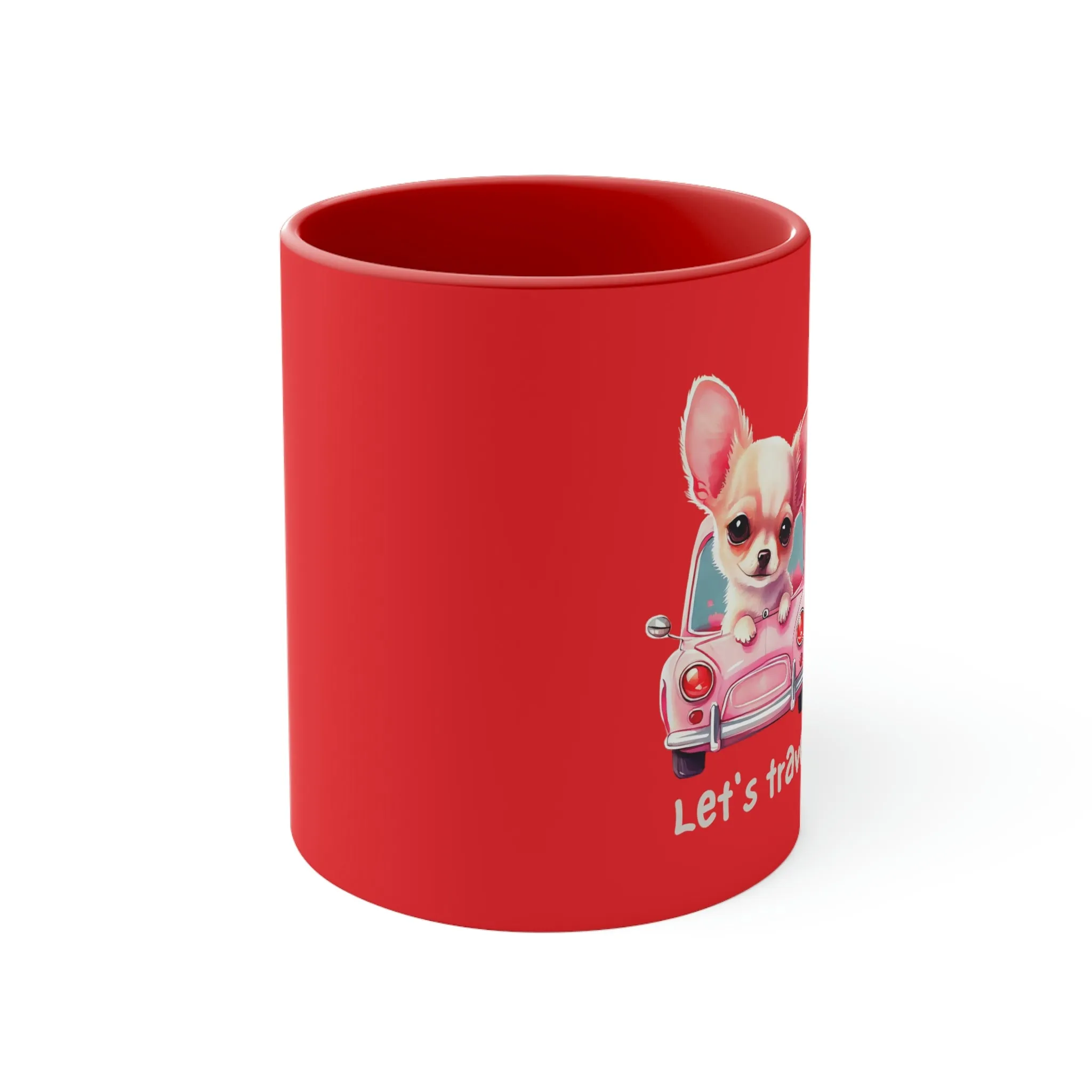 Let’s Travel Dog POD Accent Coffee Mug, 11oz