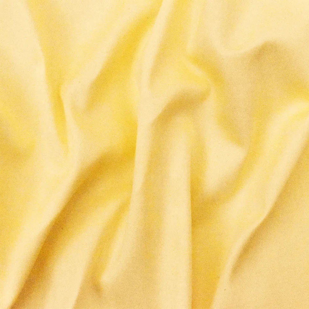 Light Yellow Cotton Solid Stretch Spandex Twill Sateen Woven Fabric