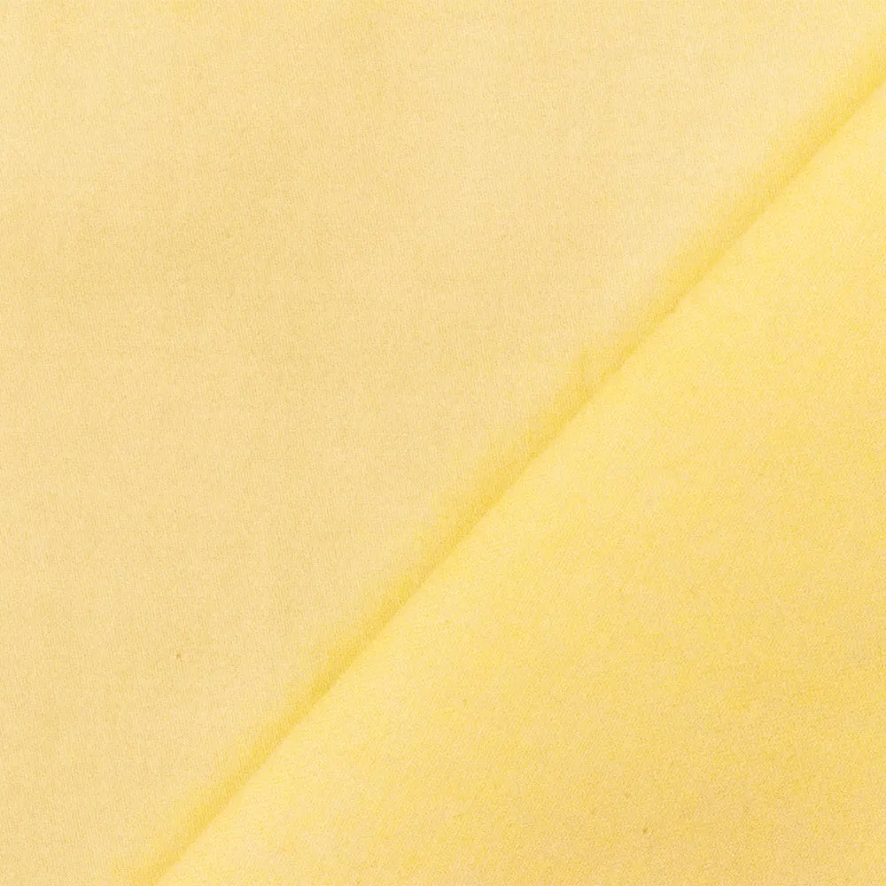 Light Yellow Cotton Solid Stretch Spandex Twill Sateen Woven Fabric