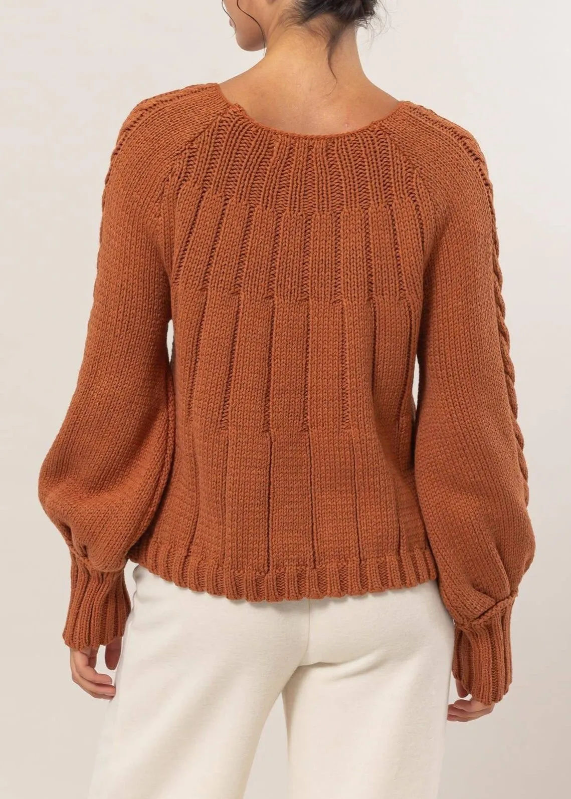 Mavis Cable Knit Pattern Sweater