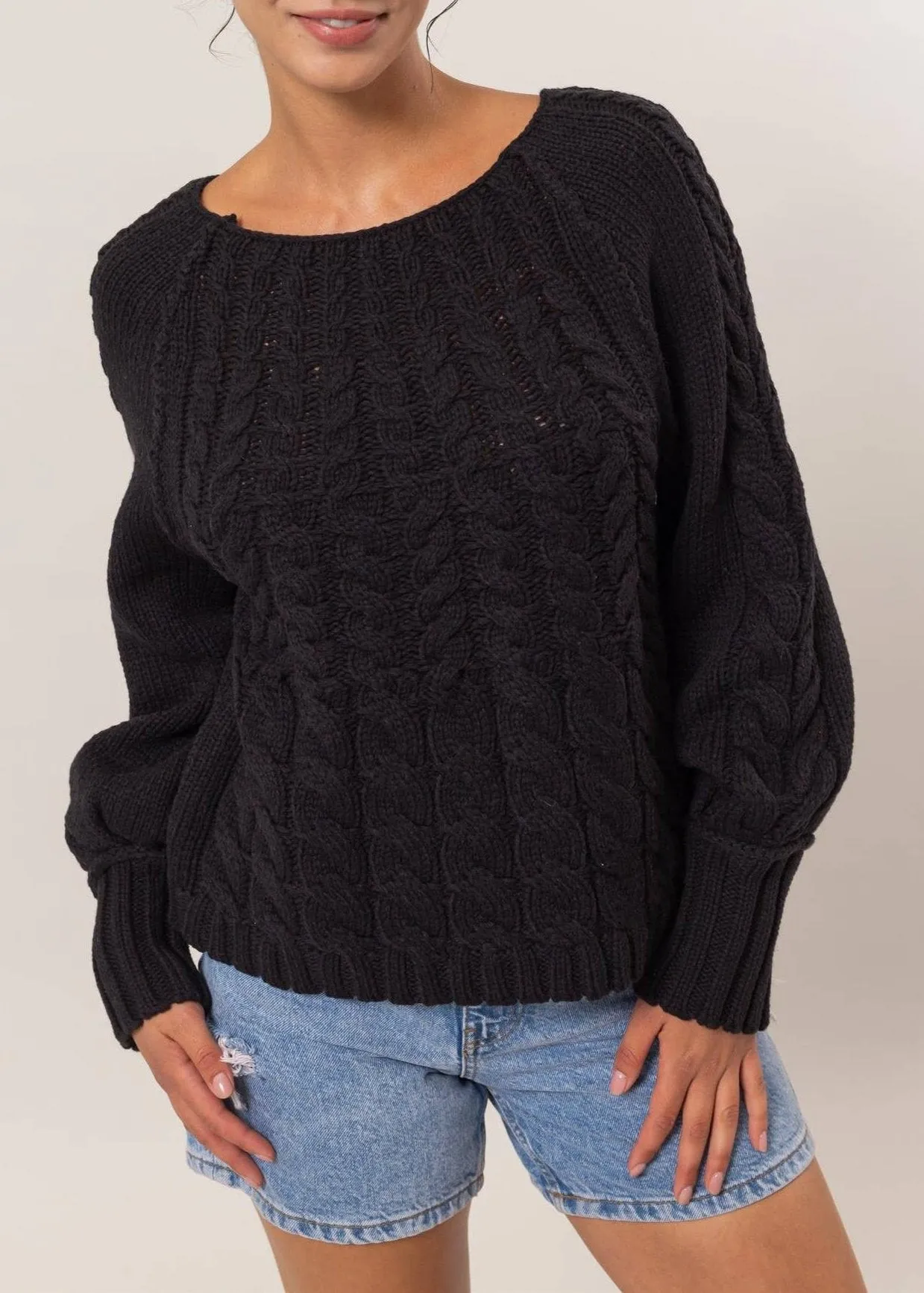 Mavis Cable Knit Pattern Sweater