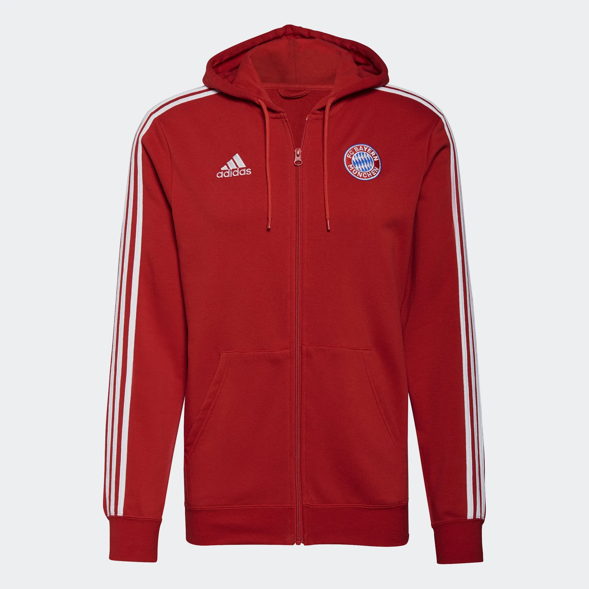 Men's adidas FC Bayern 3-Stripes Full-Zip Hoodie