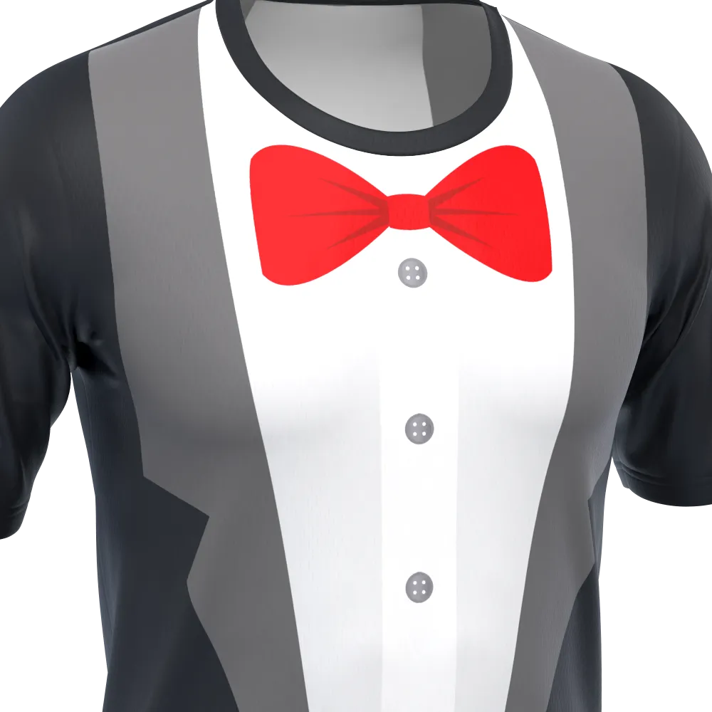 Men's Groom Formal Tuxedo Short Sleeve Running Shirt